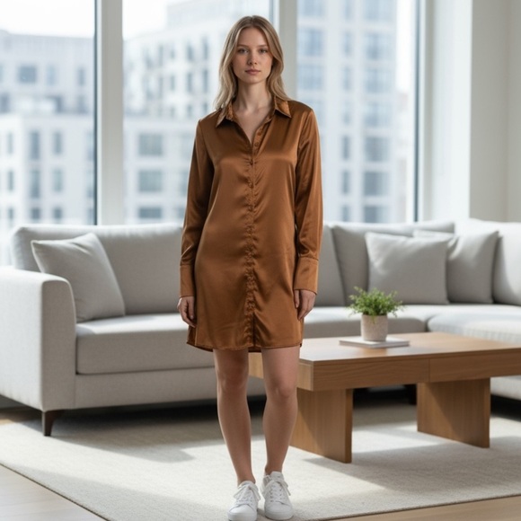 Abercrombie & Fitch Dresses & Skirts - Abercrombie & Fitch Copper Satin Blouse